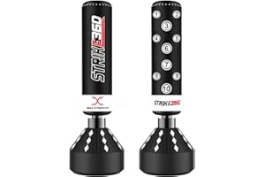 MAXSTRENGTH Saco de boxeo de pie resistente para artes marciales mixtas y artes marciales mixtas, boxeo, patada, gimnasio, entrenamiento, saco de boxeo con base de ventosa (6 pies, 5.5 pies, 4 pies)