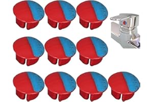 DPWOUM Wasserhahn-Schalter-Etiketten, Heiß- und Kaltwasser-Temperaturanzeige, universelles Heiß- und Kaltwasserschild, für Küche, Bad, Badezimmer, 10 Stück