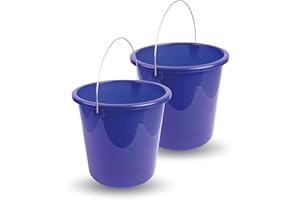 ‎PRO HOME Eimer (2 Stück) Haushaltseimer, 10 Liter, in vers. Farben, Putzeimer aus Stabilem Kunststoff, lebensmittelecht, BPA-frei, Made in EU (Dunkelblau)