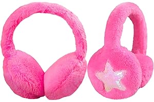 IHCEMIH Paraorecchie per ragazze e donne, in morbido peluche, regolabile, con paillettes, accessori invernali, morbidi paraorecchie per corsa, sci, protezione dal vento e dal freddo, regalo per