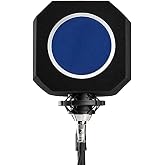 EVIEUN Acoustic Screen for Microphone with Anti-pop, 45-60 mm, | 5-sided Blue Acoustic Foam with Built-in Antipop; Helps Redu