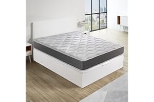 ROYAL SLEEP - Pack Descanso Montaje y Retirada de Usado Incluido | Colchón Viscoelástico Ceramic 23cm | 135x190 | Canapé Abatible Madera Gran Capacidad Blanco