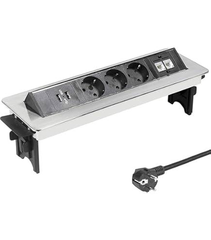 GTV Prise Encastrable MULTISOFT En Aluminium Avec 2 Prises