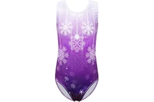 ZNYUNE Girls Ballet Leotards Colorful Flake of Snow Element Kids Gymnastics Sportwear leotards 3-12 Years