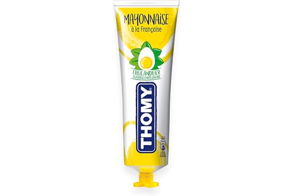 Thomy Mayonnaise – Mayo med lågt socker – lätt att pressa tub – gör varje mellanmålsmat mer aptitretande, 256 g (paket med 5)