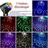 NIUBIER Discokugel Partylicht Discolicht led Disco Lichteffekte mit Fernbedienung-7 Farbe RGB Dj Licht Beleuchtung mit 3W, Musik-Modus und Auto-Modus DJ Party Licht Discokugel Bühnenbeleuchtung Led für Disco, Bar, Geburtstag party, Heimparty,Halloween, Hochzeit,Kinder Party, Tanzfläche und vieles mehr - 2