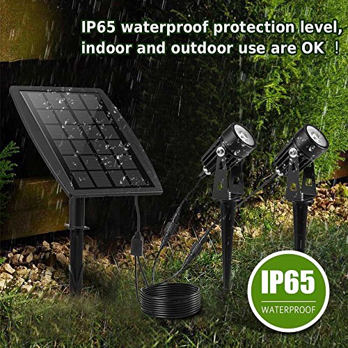 Keynice 2 pack Lampe Solaire Waterproof Extérieur Spot à LED Extérieur / Etanche pour Paysage, Arbre, Voie, Jardin, Terrain, Pelouse, Allée et Garage comme,etc - 6