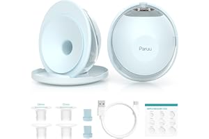 Paruu P20 Tiralatte Elettrico Indossabile, 4 Modalità e 12 Livelli con Flangia a Doppia Tenuta da 19/21/24 mm, Tiralatte Portatile, Design Visivo del Tempo e Volume del Latte (2, Verde chiaro)