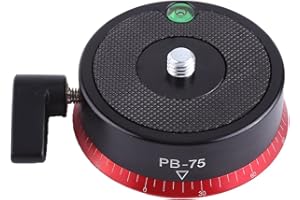 SOCOBETA Base panoramica della Fotocamera Testa del treppiede a Sfera panoramica in Lega di Alluminio con livella a Bolla e Vite da 3/8 di Pollice