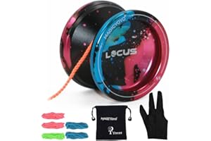 MAGICYOYO V6 Locus Yoyos Pro Responsive Yoyo for Kids to Adults | Beginner to Advanced Tricks Yoyo | Yo-yo Metal with Glove+Pouch+5 Yo-yos Strings Kit | Durable & Balanced Yo Yo, Blue&Pink&Black