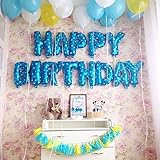 Rozi Decoration Happy Birthday Foil Toy Balloon, Blue (Pack of 13 Letters)