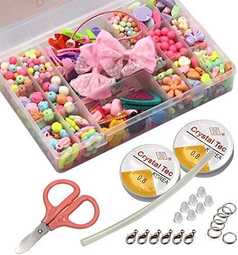 Lenahrt Children 24 Lattices Colorful Acrylic DIY Hair Beaded Toy, Handmade Hairpin, Jewelry, Stringing Beads Girl Toy (Fairy)