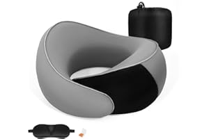 AYHOME Reisekissen, Premium Memory Foam Nackenkissen für Reisen, Reise Nackenkissen für Flugzeug mit Augenmaske und Ohrstöpsel, Tragbares Flugkissen Nackenstützkissen für Flugzeug, Auto, Zug, Büro