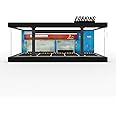 Hot Cars Wheels Display Case - 1/64 Scale Die-cast Model Car Display Case with LED Light and Acrylic Cover, Hot Diecast Wheels Parking Garage Dioramas with 9 Parking Spaces