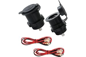 GEU Lot de 2 Prises Allume Cigare Femelle 12 V/24 V, Rallonge Allume Cigare Voiture Imperméable Marine Grade pour Bateau Moto Camion Réfrigérateurs de Voiture Câble de 100cm 12 V/24 V CC