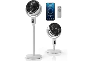 Pro Breeze® AirFlo 43" Standing Fan with Smart App, Quiet 29dB Silent Fan, Electric Pedestal Fan with Remote, 9H Energy-Saving Timer, 4 Modes, 9 Speeds, Adjustable Height Fans for Bedroom & Home