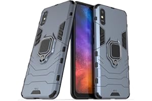 Max Power Digital Funda para móvil Xiaomi Redmi 9A / Redmi 9AT con Soporte Anillo Metálico Magnético Imán Carcasa Híbrida Antigolpes Resistente (Xiaomi Redmi 9A / Redmi 9AT, Azul Marino)