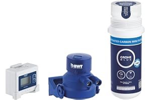 GROHE Blue - Filtro de carbón activo, para sistemas de filtración Blue, capacidad de 1500L, incluye caudalímetro y pilas, ref. 41136000