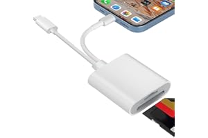 XIELBIS 2-in-2 Lightning/USB-C SD/TF Memory Card Reader,USB C SD Card Reader with Dual Slots for iPhone16/15/14/13/12/11,iPad,MacBook,Android, Cameras & More (2-IN-2 Camera Card Viewer Reader white)