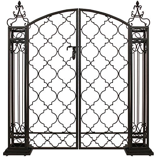 Gartenpforte Gartentor Gartentür Eingangstor Hoftür, B120xT22,5xH125cm, Metall, Antik-Optik, Tor mit Pfosten - 3