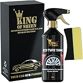 King of Sheen Eco Tyre Shine,Tyre Black and Applicator Sponge, Effortlessly Enhance the Appearance of your Wheels, 500ml