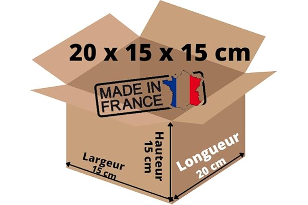 Carton d'expedition Simple Cannelure 20 x 15 x 15 cm Pour vos Petits Envois (10)