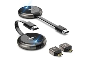 Wireless HDMI Transmitter and Receiver 4K, AIMIBO 5G HDMI Wireless Extender Casting Stable Video/Audio to Monitor, Projector, HDTV, 165FT/50M Long Range for Phone, Tablet, Laptop, PC, Camera