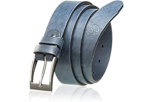 BETLEWSKI - Pasek męski skórzany pasek męski – pasek męski z naturalnej skóry bydlęcej z możliwością skrócenia – pasek z prawdziwej skóry z certyfikatem