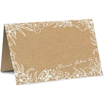 50 Marque-places Partycards Format A7 - Pour Mariage, Baptême, Anniversaire - Décoration Table élégante