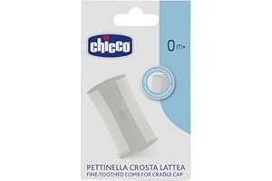 CHICCO Pettinella Per Rimuovere La Crosta Lattea, Con Denti Fitti Con Punte Arrotondate, Può Essere Sterilizzata A Caldo, Bagnetto Neonato, 0 Mesi+