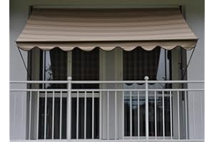 Angerer Freizeitmöbel GmbH Klemmmarkise Exklusiv - Markise für Sonnenschutz - Montage ohne Bohren und Dübeln - ideale Balkonmarkise für Mietwohnungen (Beige, 400 cm)