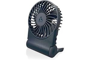 ARCTIC Summair 2Go (Dark Blue) - Ventilateur de Poche Rechargeable avec Support, Vitesse Infiniment Variable, Temps de Fonctionnement de 4 à 77 h, Connexion USB-C (incluse Câble USB-A) - Bleu
