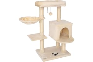 lionto Tiragraffi per Gatto Albero Tiragraffi Gatto Gioco Giocattolo Gatti Altezza 93 cm, Beige