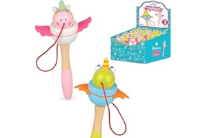 Tobar 38189 WOODEN UNICORN AND DRAGON CUP AND BALL, Tan, 15.5 cm