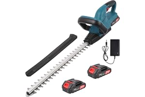 NEXALITE Tagliasiepi a Batteria 48cm, Tagliasiepi Elettrico con 2 Batterie da 2000mAh,Brushless,Tagliasiepe Giardino a Batteria per Siepi, Arbusti, Potatura