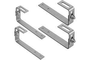 Avoltik Lot de 4 crochets de toit photovoltaïque - Fixation sur ardoise et bardeaux bitumés - 20 cm - Réglable - En acier inoxydable et robuste - Pour installation PV