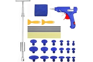 Tosucs Tirabolli per Carrozzeria,Kit Riparazione Ammaccature,Kit di 18 Estrattore per Ammaccature Senza Vernice,34 Pezzi con Pistola per Colla,Barra a T,per Il Frigorifero,la Motocicletta