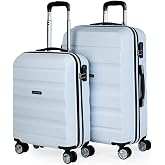 ITACA - Hard Travel Suitcases Trolley Set with Combination Lock and 4 Double Wheels 360&deg; Set Lightweight and Resistant, White