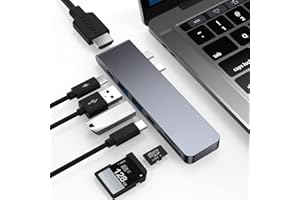 BHHB USB C Adapter für MacBook Pro Air, 7-in-2 MacBook Hub mit 4K@30Hz HDMI, Thunderbolt 3 (Support 5K@60Hz/40Gbps/100W PD), USB 3.0, SD/TF, USB C Dock für MacBook M3 M2 M1 2024 2023 2022 2021