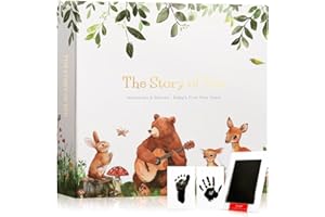 AISBUGUR Keepsake Baby Memory Book for Boys and Girls: Baby Journal & First Year Memory Book - Record Every Milestone from Birth to Age 5 - a Beautiful Scrapbook or Photo Album
