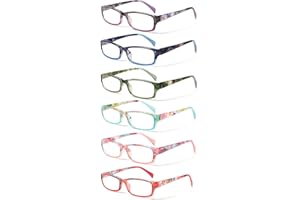 COJWIS 6 pack Lesebrille Blaulichtfilter Brille für Damen Federscharnier Lesehilfe Blendfreie UV Brille Leserbrille