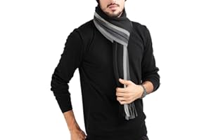 MAKFORT Herren Schal Winter Warm Dicker Klassisch Modern Imitation Kaschmir Herrenschal 180 * 30cm