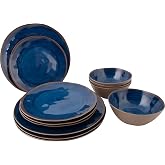 Bo-Camp - Dinnerware - Halo - 12 Pieces - Blue