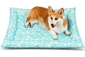 Pawtasy Kühlmatte für Hunde Kühldecke Katzen Sommer Hundekühlmatte Selbstkühlend mit Ungiftiges Gel Kühlkissen Kratzfest Cooling Mat Dog - L 76 x 91 cm