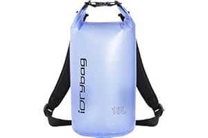 IDRYBAG Bolsa Seca Transparente Impermeable 2L/5L/10L/15L/20L, Bolsa Pequeña Impermeable para Kayak, Saco Seco Impermeable para Camping y Viajes
