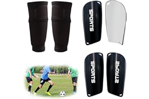 FIBOGOUP 2 Paires de Protège-Tibias de Football - avec Manchon Anti-Dérapant pour Enfants et Hommes - Confort Ergonomique, Offrant Une Forte Amortissement et Protection