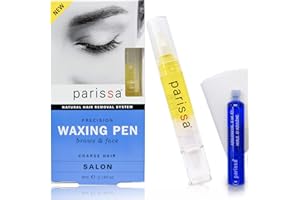Parissa Waxing Pen Hair Removal Kit for Eyebrows with After Care Azulene Oil, Women, Blue, 2 Count