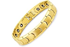 EUMENIDES Pulsera magnética para hombre, pulsera magnética de acero de titanio, pulsera magnética con 18 imanes, acero inoxidable,