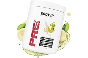 ‎BODY IP BODY IP Perfect Pre 3.0 | Kiwi Banana | Pre Workout Shake | Pump Booster | hochdosierte Inhaltsstoffe | vegan | laktosefrei und aspartamfrei | 20 Portionen | Made in Germany