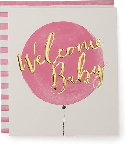 Biglietto Di Auguri Per Nascita – New Baby Boy Con Palloncini – Cartoncino 170x120mm – Busta Inclusa